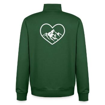 Herz Bergwanderer Panorama - Unisex Organic Zip Sweatshirt von Stanley/Stella - Flaschengrün - Hinten - AI Model Male 185 dark (185cm)