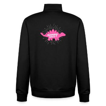 Mommysaur Rex Funny Pink Dinosaur Slogan Design - Unisex Organic Zip Sweatshirt by Stanley/Stella - black - Back - AI Model Male 185 light (185cm)