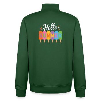Hallo Sommer - Unisex Organic Zip Sweatshirt von Stanley/Stella - Flaschengrün - Hinten - AI Model Male 185 dark (185cm)