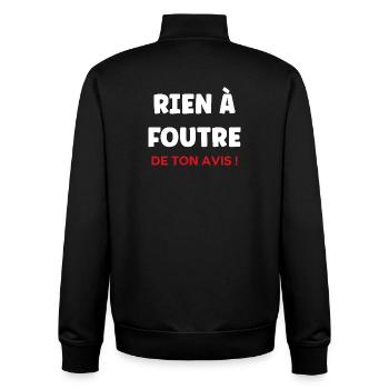 I don't give a damn - Unisex Organic Zip Sweatshirt by Stanley/Stella - black - Back - AI Model Male 185 light (185cm)