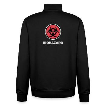 Biologisches Risiko – Symbol, Musik, Metal, Elektro - Unisex Organic Zip Sweatshirt von Stanley/Stella - Schwarz - Hinten - AI Model Male 185 light (185cm)