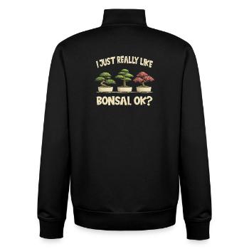 Bonsai Lustig Ich Mag Bonsai Einfach Sehr Gerne - Unisex Organic Zip Sweatshirt von Stanley/Stella - Schwarz - Hinten - AI Model Male 185 light (185cm)