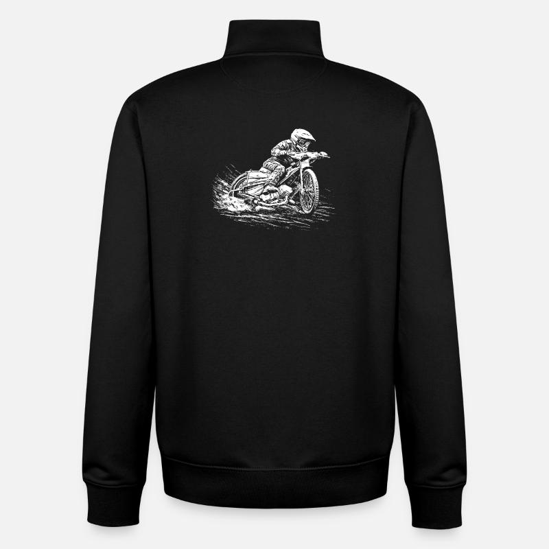 Speedway Speedway – Course de moto - Sweat zippé unisexe en coton bio Stanley/Stella - noir