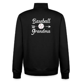 Baseball-Oma Stolzer Baseball-Fan Oma - Unisex Organic Zip Sweatshirt von Stanley/Stella - Schwarz - Hinten - AI Model Male 185 light (185cm)