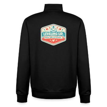 Leveling Up Gaming Abzeichen - Unisex Organic Zip Sweatshirt von Stanley/Stella - Schwarz - Hinten - AI Model Male 185 light (185cm)