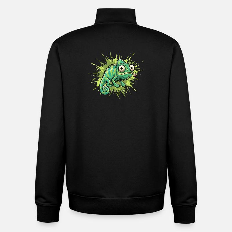 Éclaboussure de graffiti caméléon - Sweat zippé unisexe en coton bio Stanley/Stella - noir