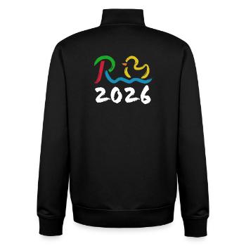 Rente 2026 - Ruhestand - Pension - Unisex Organic Zip Sweatshirt von Stanley/Stella - Schwarz - Hinten - AI Model Male 185 light (185cm)