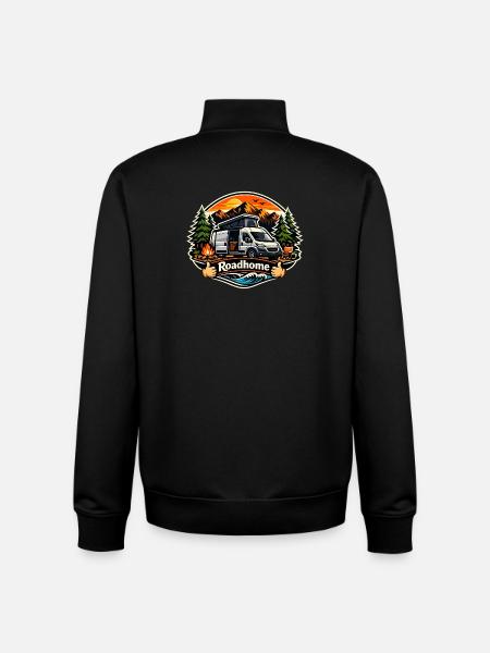 Roadhome: Vanlife am Bergsee - Unisex Organic Zip Sweatshirt von Stanley/Stella - Schwarz