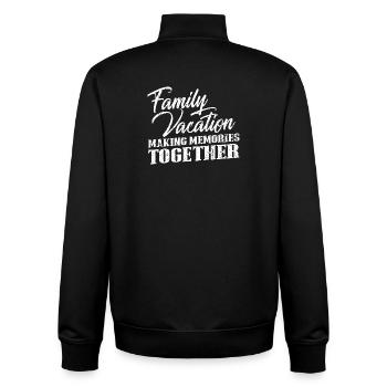 Family Vacation Memories - Unisex Organic Zip Sweatshirt by Stanley/Stella - black - Back - AI Model Male 185 light (185cm)