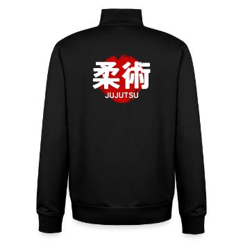 Jujutsu Martial Art GYM Japanese Kanji - Unisex Organic Zip Sweatshirt by Stanley/Stella - black - Back - AI Model Male 185 light (185cm)