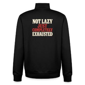 Ausgebrannter Millennial, Müder Erwachsener, - Unisex Organic Zip Sweatshirt von Stanley/Stella - Schwarz - Hinten - AI Model Male 185 light (185cm)