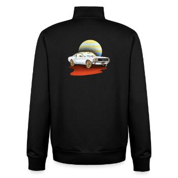 Voiture rétro blanche – vintage classique - Sweat zippé unisexe en coton bio Stanley/Stella - noir - Dos - AI Model Male 185 light (185cm)