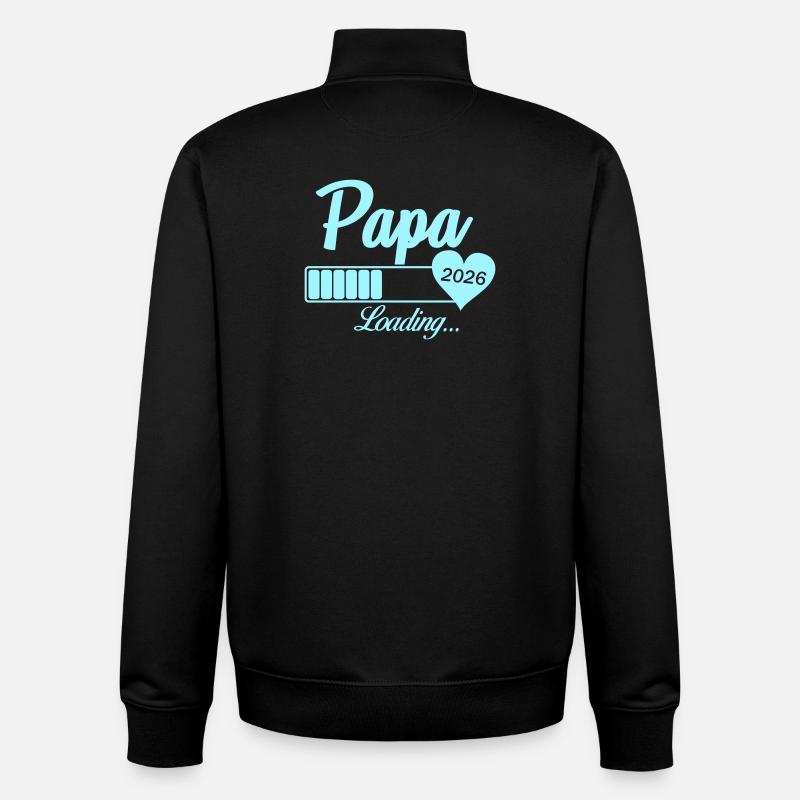 Papa Loading 2026 Herz - Unisex Organic Zip Sweatshirt von Stanley/Stella - Schwarz