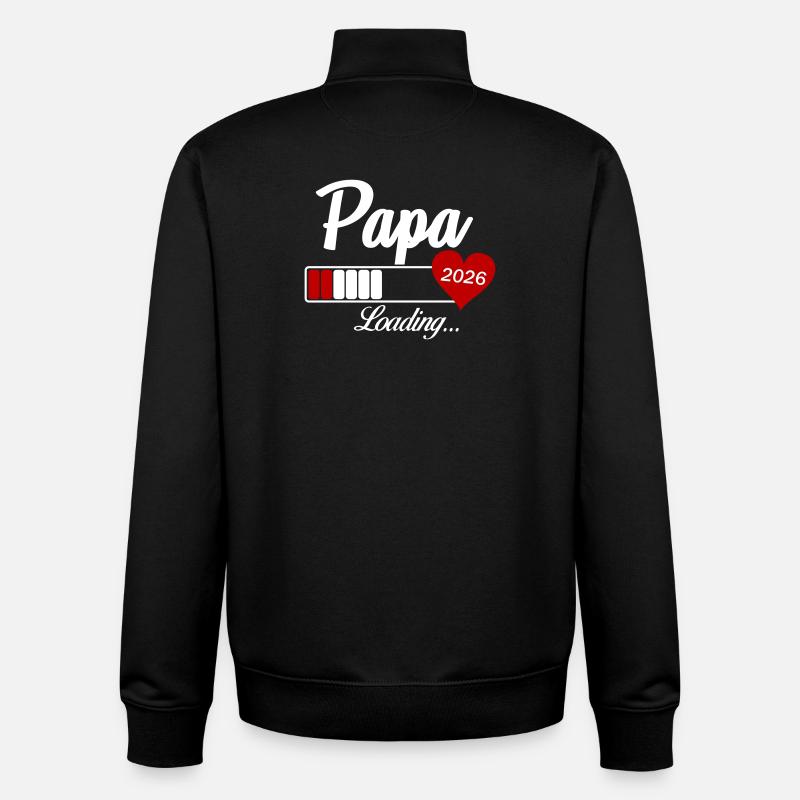 Papa Loading 2026 - Unisex Organic Zip Sweatshirt von Stanley/Stella - Schwarz