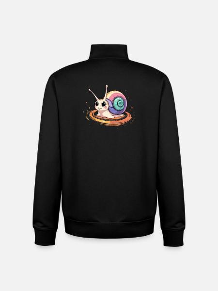 Regenbogen-Schnecke im Wirbelzauber - Unisex Organic Zip Sweatshirt von Stanley/Stella - Schwarz