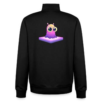 Little pixel friend on platform - Unisex Organic Zip Sweatshirt by Stanley/Stella - black - Back - AI Model Male 185 light (185cm)