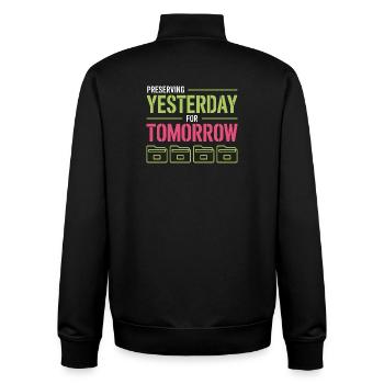 Gestern für morgen bewahren - Unisex Organic Zip Sweatshirt von Stanley/Stella - Schwarz - Hinten - AI Model Male 185 light (185cm)
