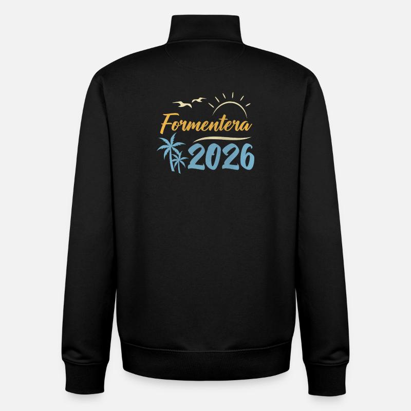 Formentera 2026 - Sweat zippé unisexe en coton bio Stanley/Stella - noir