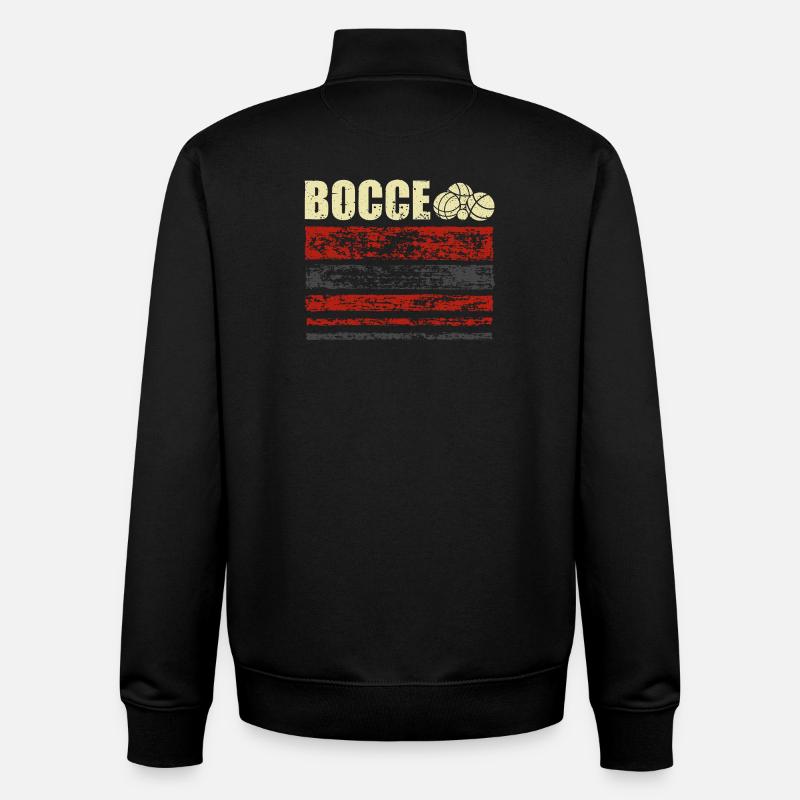 Joueur de pétanque de bocce boule - Sweat zippé unisexe en coton bio Stanley/Stella - noir