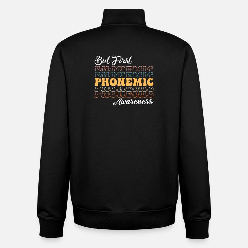 Phonemic Awareness First - Unisex Organic Zip Sweatshirt by Stanley/Stella - black