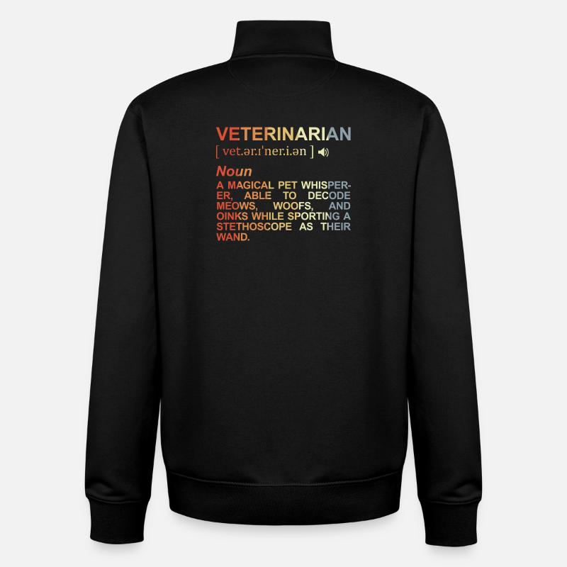 Signification vétérinaire - Sweat zippé unisexe en coton bio Stanley/Stella - noir