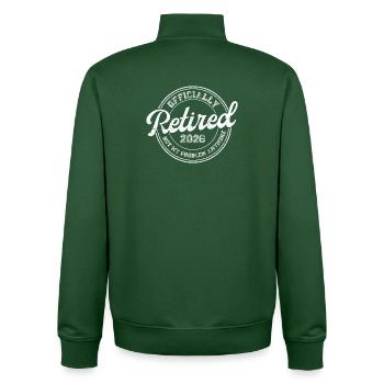 Retraite vintage 2026 Hommes retraités Femmes - Sweat zippé unisexe en coton bio Stanley/Stella - vert bouteille - Dos - AI Model Male 185 dark (185cm)