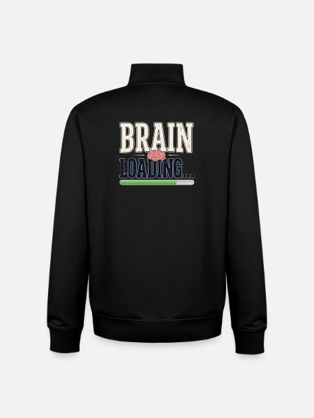 Student Humor – Brain Loading - Unisex Organic Zip Sweatshirt by Stanley/Stella - black