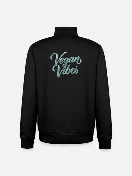 Vegan Vibes Veganism Statement - Unisex Organic Zip Sweatshirt by Stanley/Stella - black