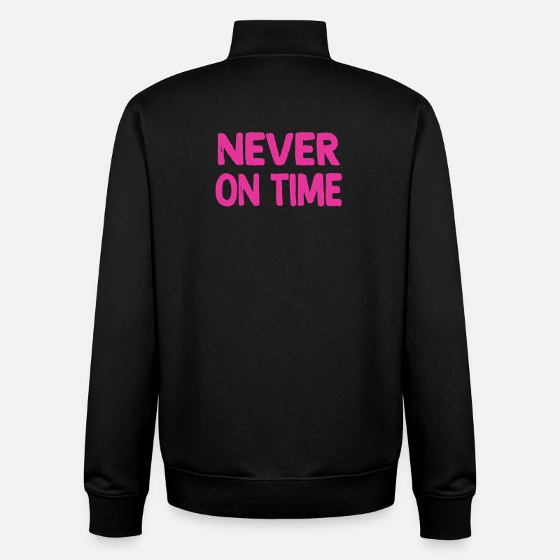 Jamais à l’heure - Sweat zippé unisexe en coton bio Stanley/Stella - noir