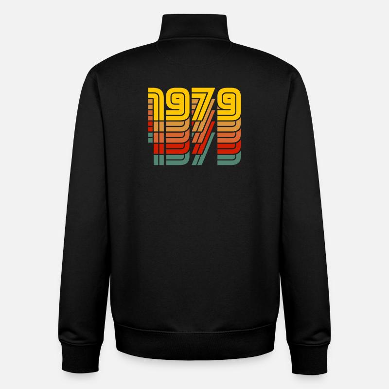 1979 vintage coloré - Sweat zippé unisexe en coton bio Stanley/Stella - noir