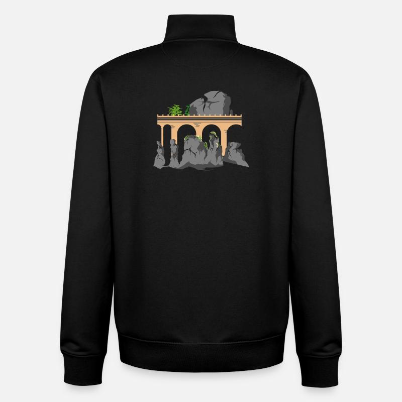 bastei saechsische schweiz berge geschenkidee - Unisex Organic Zip Sweatshirt von Stanley/Stella - Schwarz