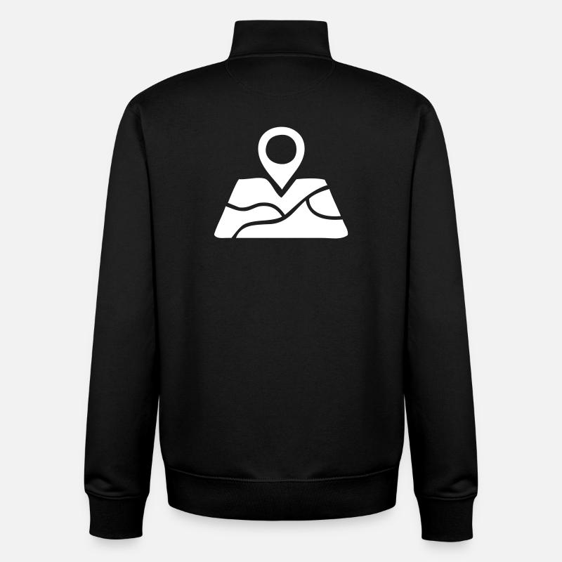 Localisation sur une carte - Sweat zippé unisexe en coton bio Stanley/Stella - noir