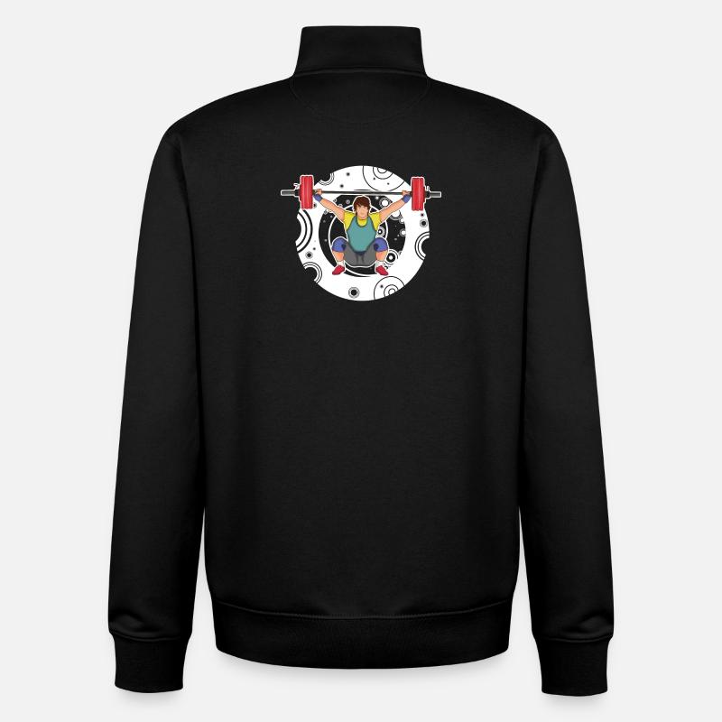 Haltérophilie - Arraché - Poussée - Haltérophilie - Sweat zippé unisexe en coton bio Stanley/Stella - noir