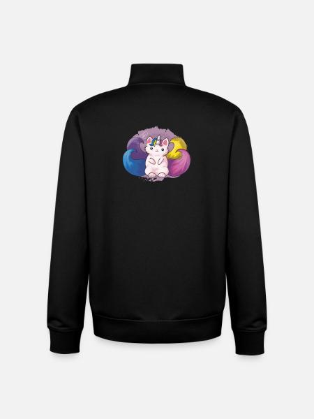 Kitty katacorn - Unisex Organic Zip Sweatshirt by Stanley/Stella - black