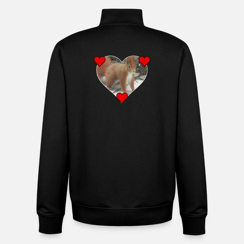 Squirrel Squirrel Love Love Heart - Unisex Organic Zip Sweatshirt by Stanley/Stella - black