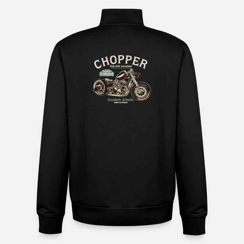 Chopper Custom Engine - Unisex Organic Zip Sweatshirt by Stanley/Stella - black