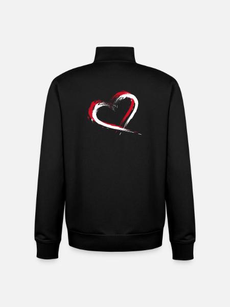Indonesia Flag Heart - Unisex Organic Zip Sweatshirt by Stanley/Stella - black