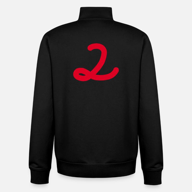 2 Numéro deux numéro rouge - Sweat zippé unisexe en coton bio Stanley/Stella - noir