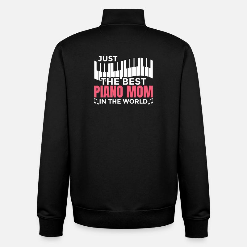 Mère Piano - Sweat zippé unisexe en coton bio Stanley/Stella - noir