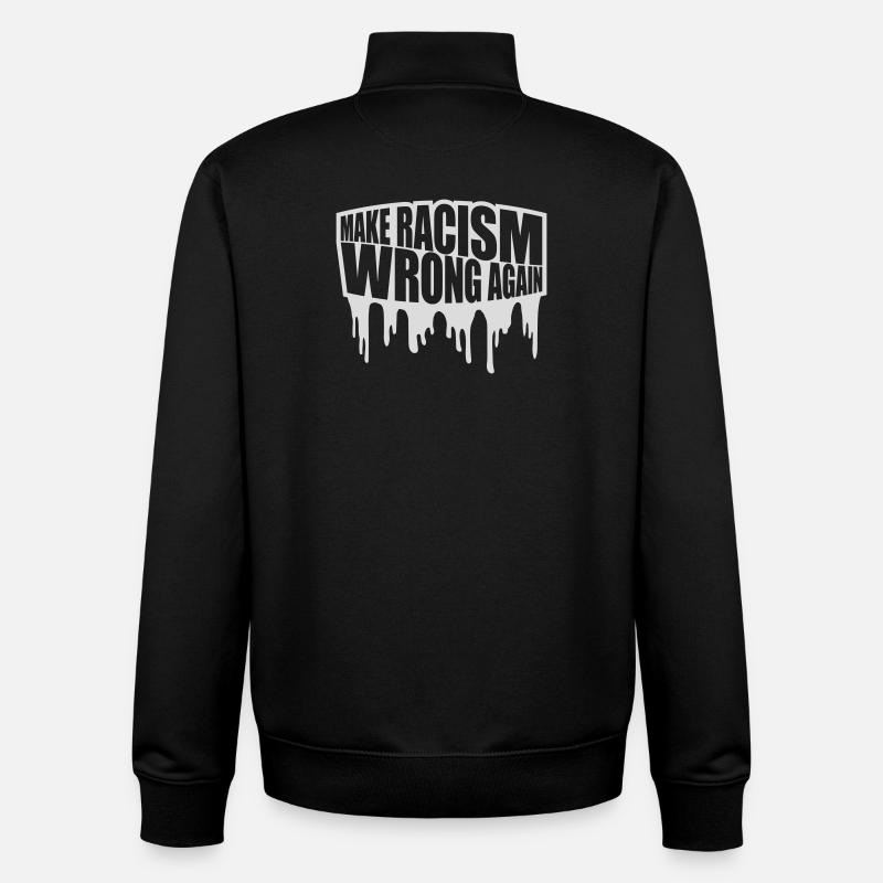 Rendre le racisme répréhensible - Sweat zippé unisexe en coton bio Stanley/Stella - noir