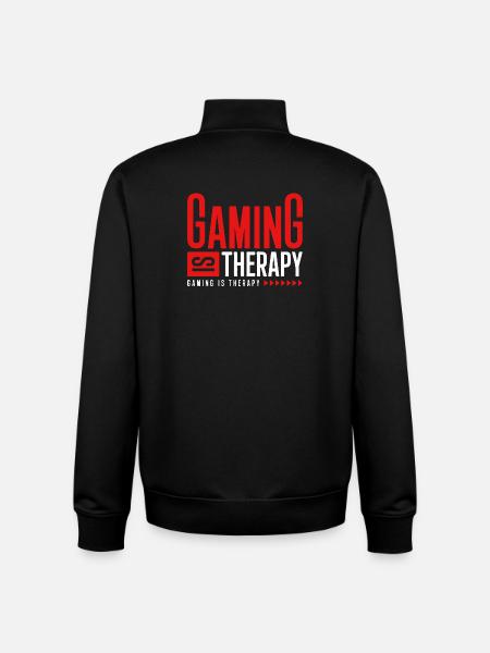 GAMING IS THERAPY - Unisex Organic Zip Sweatshirt by Stanley/Stella - black