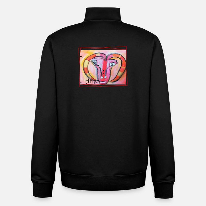 Bélier, Arc-en-ciel, Art céleste - Sweat zippé unisexe en coton bio Stanley/Stella - noir