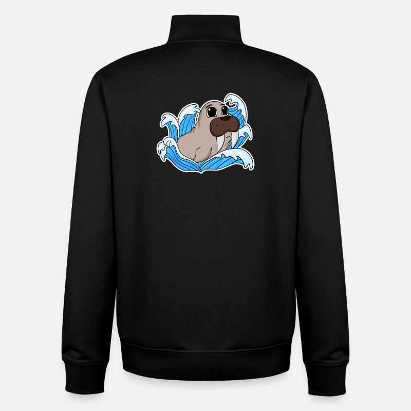 Sceau de morse - Sweat zippé unisexe en coton bio Stanley/Stella - noir