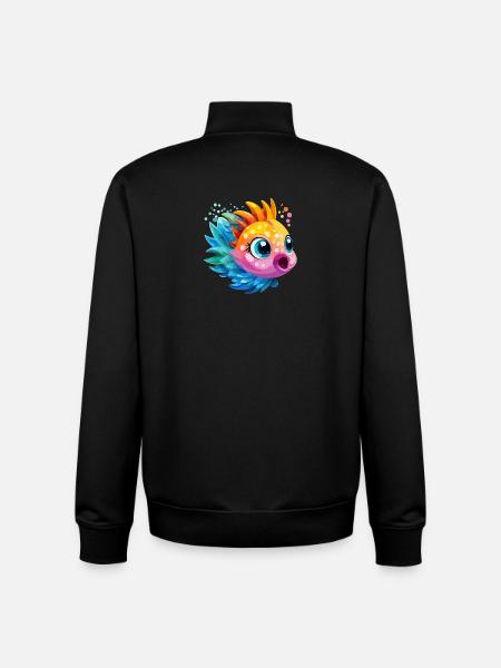  Fisch Bunt - Unisex Organic Zip Sweatshirt von Stanley/Stella - Schwarz