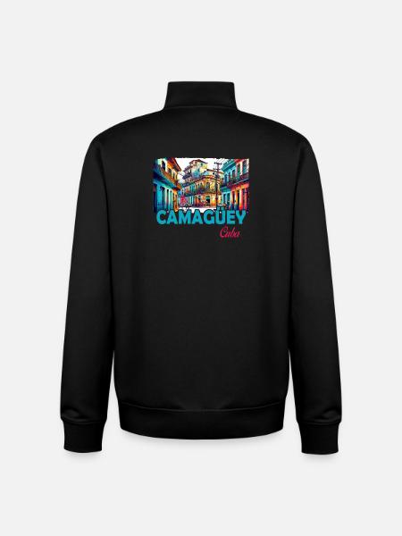 Camagüey Cuba Caribbean Design - Unisex Organic Zip Sweatshirt by Stanley/Stella - black
