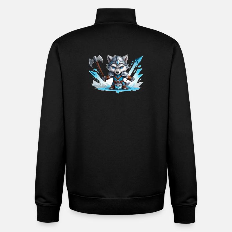 Viking Wolf Warrior - Unisex Organic Zip Sweatshirt by Stanley/Stella - black