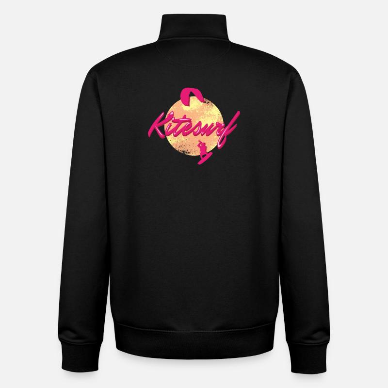 KITESURF2025 - Sweat zippé unisexe en coton bio Stanley/Stella - noir