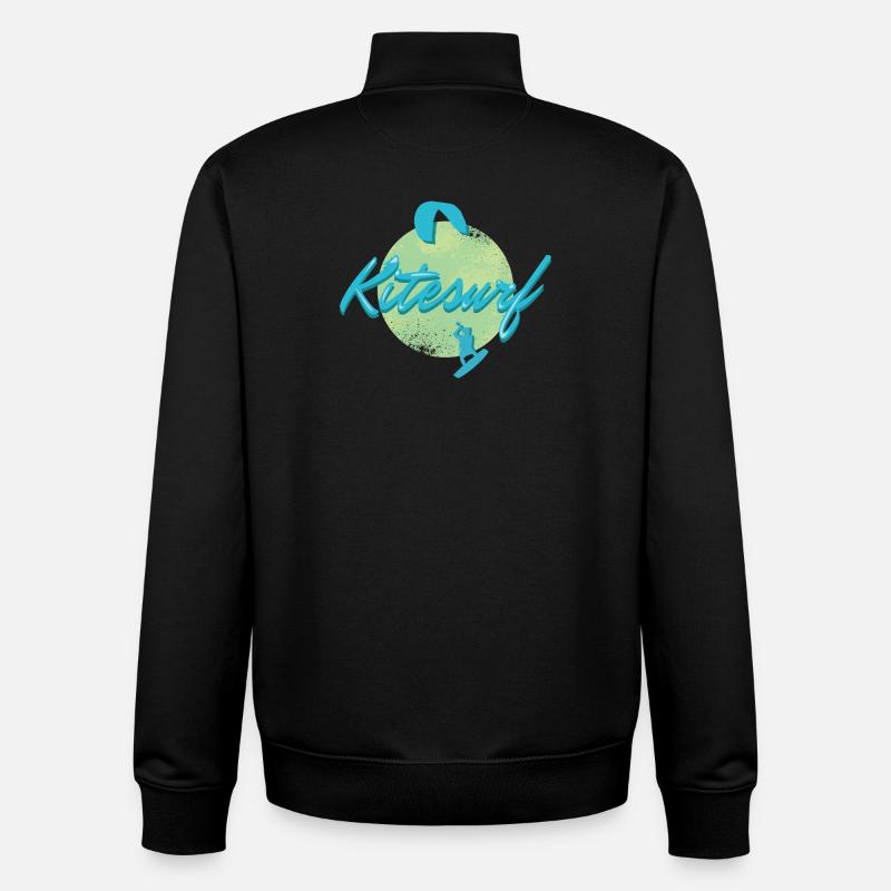 KITESURF2025 - Sweat zippé unisexe en coton bio Stanley/Stella - noir