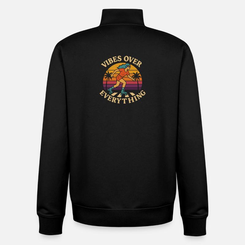Rollerbladerin Vibes Over Everything - Unisex Organic Zip Sweatshirt by Stanley/Stella - black