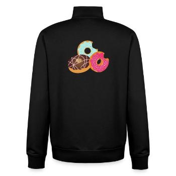 Donuts mit Biss – Süßes Trio mit Glasur & Streusel - Unisex Organic Zip Sweatshirt von Stanley/Stella - Schwarz - Hinten - AI Model Male 185 light (185cm)